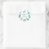 Little Dinosaur Cute Baby Shower Runder Aufkleber (Tasche)