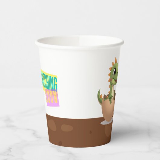 Little Dinosaur Hatching Soon Pappbecher (Links)