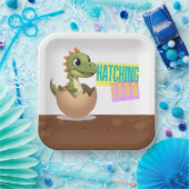 Little Dinosaur Hatching Soon Pappteller (Party)