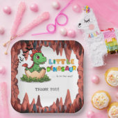 Little Dinosaur Is on the Way Pappteller (Party)
