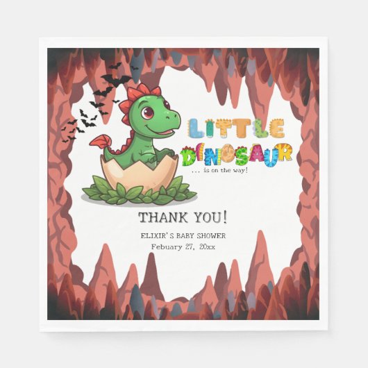 Little Dinosaur Is on the Way Serviette (Vorderseite)