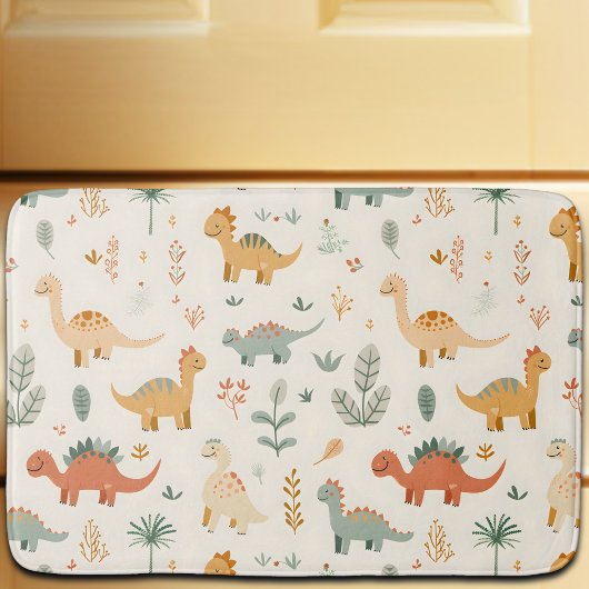 Little Dinosaurier Beige neutrale Tones Badematte
