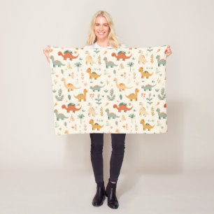 Little Dinosaurier Beige neutrale Tones Fleecedecke