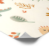 Little Dinosaurier Beige neutrale Tones Poster (Ecke)