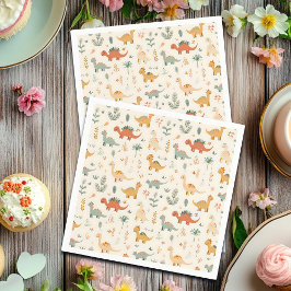 Little Dinosaurier Beige neutrale Tones Serviette