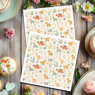 Little Dinosaurier Beige neutrale Tones Serviette