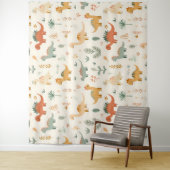 Little Dinosaurier Beige neutrale Tones Wandteppich (Beispiel)