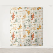 Little Dinosaurier Beige neutrale Tones Wandteppich (Vorderseite)