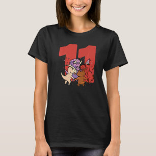Little Dinosaurier feiern elften Kindergeburtstag T-Shirt