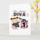 Little Diva 1. Geburtstag Tshirts und Geschenke Karte (Gelbe Blume)