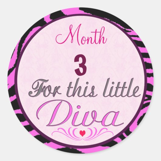 Little Diva Baby Girl Monthly Meilensteine Sticker (Vorderseite)