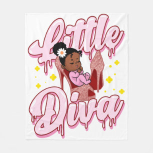 Little Diva Melanin Baby Black Girl Magic Girls Fleecedecke