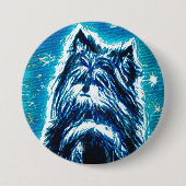 Little Doggy in blau Button (Vorderseite)