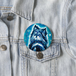 Little Doggy in blau Button