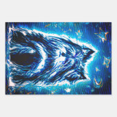 Little Doggy in blau Geschenkpapier Set (Vorderseite)