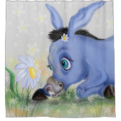 Little Donkey and Daisy - Niedlich Duschvorhang (Vorderseite)
