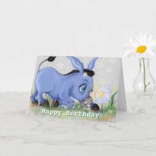 Little Donkey und Daisy Birthday Card Karte