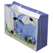 Little Donkey und Daisy-Geschenktasche Große Geschenktüte (Vorderseite Schrägansicht)