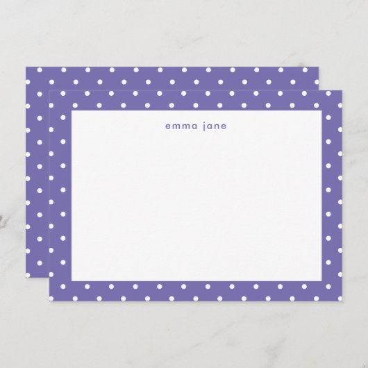 Little Dots Periwinkle Blue Personalisiert Mitteilungskarte (Vorne/Hinten)