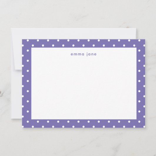 Little Dots Periwinkle Blue Personalisiert Mitteilungskarte (Vorderseite)