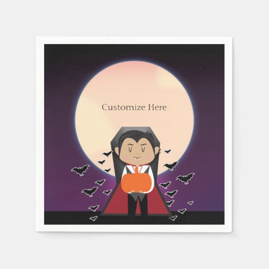 Little Dracula Vampire Halloween Party Serviette (Vorderseite)