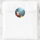 Little Dracula Vampire Happy Halloween Gastgeschen Runder Aufkleber (Tasche)