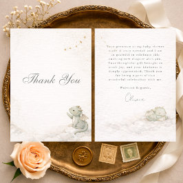 Little Dragon Almost Here Baby Shower Dankeskarte