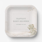 Little Dragon Almost Here Baby Shower Party Pappteller (Vorderseite)