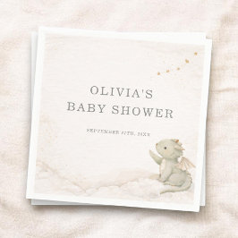 Little Dragon Almost Here Baby Shower Party Serviette