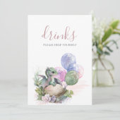 Little Dragon Baby Duwer Drinks signieren Einladung (Stehend Vorderseite)