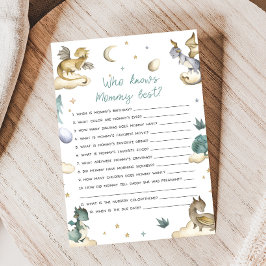 Little Dragon Baby Shower Who Knows Game