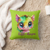 Little Dragon birstat niedlich grüne Wasserfarbe Kissen (Decke)