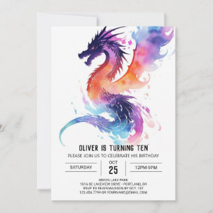 Little Dragon Dreams Birthday Einladung