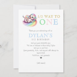 Little Dragon Halbweg zu einem blauen 6 Monate Geb Dankeskarte