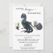 Little Dragon hatched Egg Baby Shooting Fantasy Einladung (Vorderseite)