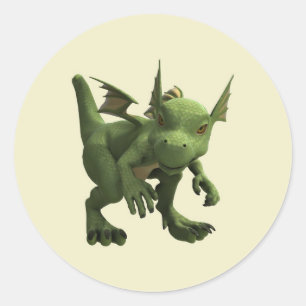 Little Dragon Runder Aufkleber