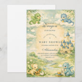 Little Dragon Storybook Baby Shower Einladung (Vorne/Hinten)