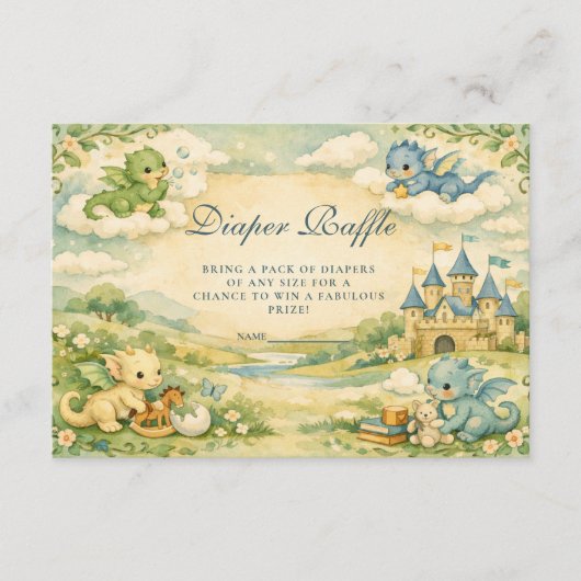Little Dragon Storybook Diapper Raffle Begleitkarte (Vorderseite)