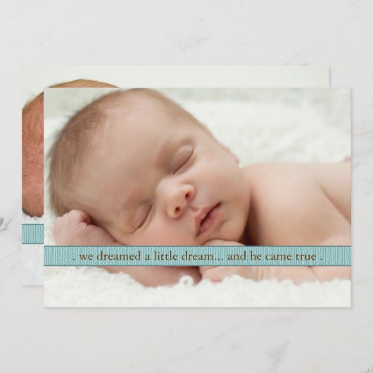 Little Dream Two Foto Moderne Geburtsankündigung Ankündigung (Vorne/Hinten)