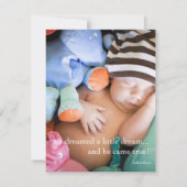 Little Dream Two Foto Moderne Geburtsankündigung Ankündigung (Rückseite)