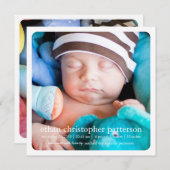 Little Dream Two Foto Square Geburtsankündigung Ankündigung (Vorne/Hinten)