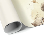 Little Drummer Boy Black Nativity Wrapping Paper 1 Geschenkpapier (Rolleneckpunkt)