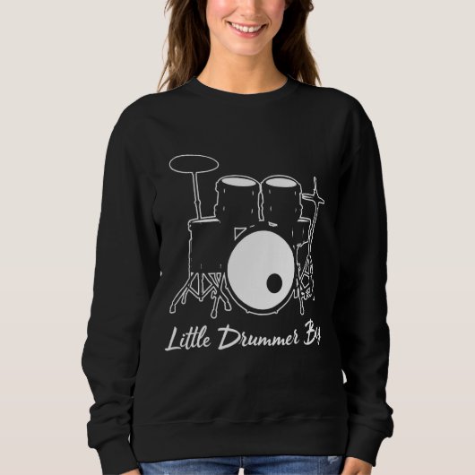 Little Drummer Boy Drummer Drum Set Music Sweatshirt (Vorderseite)