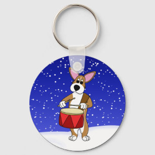 Little Drummer Pembroke Welsh Corgi Schlüsselanh Schlüsselanhänger