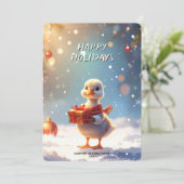 Little Duck Christmas Holiday Card Feiertagskarte (Stehend Vorderseite)