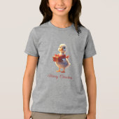 Little Duck Christmas Holiday Tri-Blend Shirt (Vorderseite)