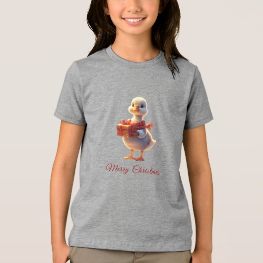 Little Duck Christmas Holiday Tri-Blend Shirt (Vorderseite)