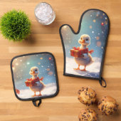 Little Duck Christmas Ofenhandschuh & Topflappen-Set (Oben Unten)