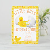 Little Duck Hatching Soon Baby Shower Invitation Einladung (Stehend Vorderseite)