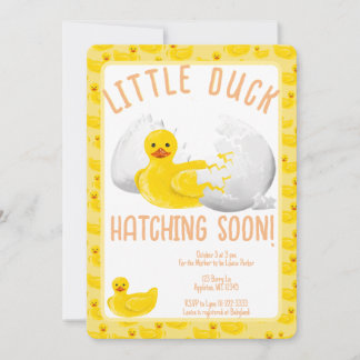 Little Duck Hatching Soon Baby Shower Invitation Einladung